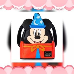 Loungefly Disney Parks Fantasia Sorcerer Mickey Mouse Mini Backpack Purse Bag